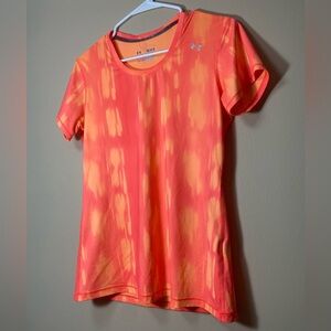 Under Armour Heat gear orange and pink athletic top women’s size medium -39